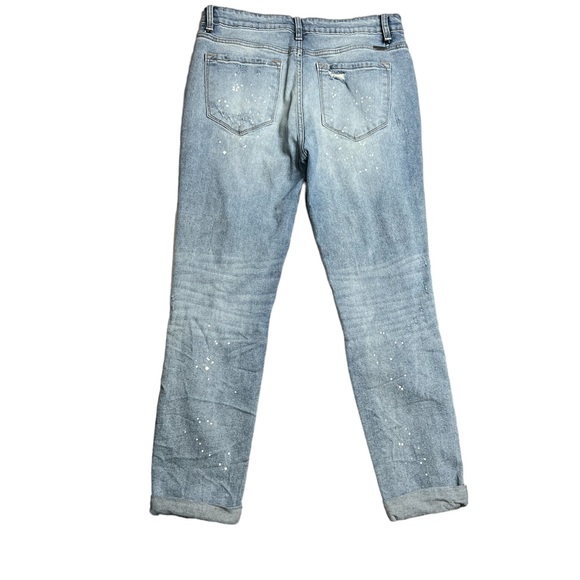 KanCan Shelly High Rise Boyfriend Jeans Paint splatter and Light wash SZ 9/28 - Picture 10 of 11